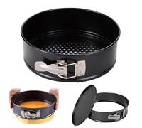 Basuit 6 Inch Cake Tin - 16 cm Round Bottom with Latch Pan, Non-Stick & Leak-Proof Carbon Steel Mousse Cake Mould, Gauge Carbon Steel Coating Perfect for Baking Pie Cheesecake Pizzas Quiches