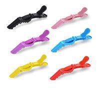 Basuit 6 Pcs Crocodile Hair Clips - Alligator Traceless Non Slip No-Trac Plastic Alligator Hair Clip - Professional Hair Clips for Styling Salon Women Girls Kids (6 colors)
