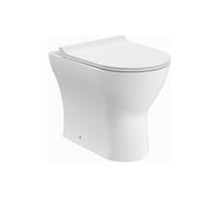 Balterley Round Back to Wall Toilet Pan & Soft Close Seat, Rimless Back to Wall Toilet Unit, Space Saving Toilets for Bathroom, BTW Toilets for Bathrooms - 365mm x 500mm x 417mm (White)