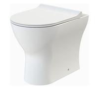 Baswich Rimless Back To Wall Toilet Pan With Soft Close Sandwich Seat, Modern Compact Ceramic Wc Design - White By Balterley