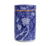 BASXDRFXZ Airtight Tea Container Blue and White Porcelain Enamel Color Loose Tea Storage Container Jar Ceramic Sealed Retro Set Single(A)