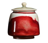 BASXDRFXZ Airtight Tea Container Vintage Pure Handmade Bulk Tea Storage Container Jar Jade Glaze Red Small Sealed Chinese Set Single Orphan