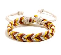BASXDRFXZ Braided Bracelet Braided Bracelet Men's And Women's Small Fresh Cotton Linen Literature And Art Student Couples(Turmeric)