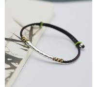 BASXDRFXZ Braided Bracelet Braided String Six-character Mantra Red Rope Bracelet Silver Daming Hand Female(Coffee)