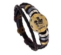 BASXDRFXZ Braided Bracelet Men's And Women's Hand-woven Bracelets Twelve Constellations Cowhide Personalized Woven Lucky Leather(Aquarius)