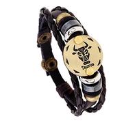 BASXDRFXZ Braided Bracelet Men's And Women's Hand-woven Bracelets Twelve Constellations Cowhide Personalized Woven Lucky Leather(Taurus)