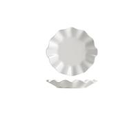 BASXDRFXZ Country Style Ceramic Lotus Leaf Soup Plate Special-Shaped Western-Style Appetizer Creative Household Fruit Kitchen Irregular Pure White Dessert Tableware(10 in)