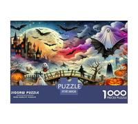 Bat 1000Pc for Adults Gifts: Halloween Bridge with Pumpkins And Ghosts Educational Game Challenge & Brainteasing Activity 38x26cm/1000pcs