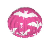 Bat and Snowflake Double Layered Women'S Long Hair Waterproof Cartoon Pattern Shower Cap