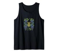 Bat and Wisteria Gothic Floral Spooky Nature Inspired Design Tank Top