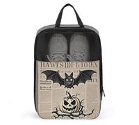 Bat Art Shoe Bag Travel Shoe Organizer Water-Resistant Shoe Pouch with Zipper Sneaker Dust Bag, gray, One Size, Modern