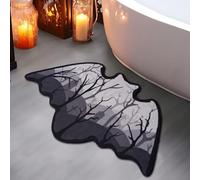 Bat Bath Mat Halloween Bat Bath Rug Horror Rug Door Mats Soft Absorbent Non-Slip Gothic Area Decor for Bathroom Bedroom Kitchen 19.5 x 35 Inch