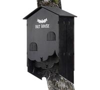 Bat Boxes for Outside - Wooden Bat Habitat - Three Chamber Wall Mount Shelter Houses Box for Garden Backyards Outdoor Halloween Decoration