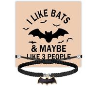 Bat Bracelet For Women Bat Lover Gift Halloween Spooky Bats Themed Jewelry I Like Bats And Maybe 3 People, S, Metal, na unknow