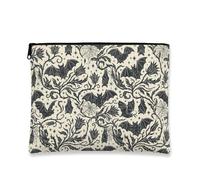 Bat Canvas with Zipper, Gothic Vintage Vine Star Halloween Black Canvas with Zipper Mini Makeup Bag for Travel, Bathroom, Vanity Organizer and Purse Storage, Black, 7x9 Inch, Gothic