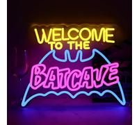 Bat Cave Neon Sign - Wall Decor, Halloween Deocr, Room, Funny Home Decor, Neon Light, LED Sign, Hanging, Bedroom, Dorm, Man Cave, Christmas Supply (USB)