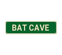 Bat Cave Sign, Bat Sign Bat Decor Bat Lover Gift, Funny Wall Decor for Man Cave/Home/Man Cave, Quality Metal Signs 16x4 Inch