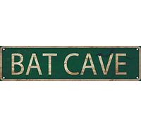 Bat Cave Street Sign 4x16 inch Vintage Rustic Retro Wall Decor Funny Metal Tin Sign