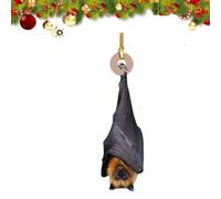Bat Christmas Ornament,Realistic Upside-Down Bat Decor,Gothic Christmas Tree Hanging Ornament,Funny Halloween-Christmas O-rnament for Nature & Animal Lovers,Xmas Trees & Holiday Party Decor (1pcs)