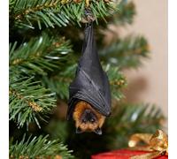 Bat Christmas Ornament, Realistic Upside-Down Bat Decor, Gothic Christmas Tree Hanging Ornament, Horror Bats Decoration for Xmas Trees & Holiday Party Decor, for Nature & Animal Lovers