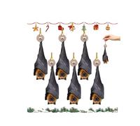 Bat Christmas Ornament,Unique Gothic Upside-Down Bats Decor, with Textured Wings,for Xmas Tree Home Party Décor,Spooky Fun HolidayAccent(6pcs)