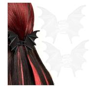 Bat Claw Clip, Bat Hair Clips, Gothic Horror Bats Halloween Metal Hair Accessories for Women Thin Thick Curly Hair, Goth Spooky Bats Wings Hairpin for Women Girls Costume Cosplay Party (White 3PC)