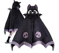 Bat Cloak Cute, Bat Wearable Hooded Blanket, Bat Blanket Cloak, Bat Blanket Hoodie, Halloween Bat Blanket With Demon Wings For Cosplay, Home, Theme, Wearable Cartoon Hooded Anime Cosplay
