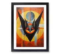 Bat Constructivism Framed Print | A2 Black Framed Wall Art | Ready to Hang | Modern Historical Picture | Living Room Bedroom Lounge Office