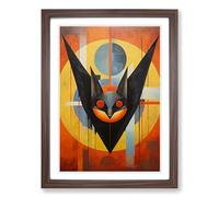 Bat Constructivism Framed Print | A2 Walnut Framed Wall Art | Ready to Hang | Modern Historical Picture | Living Room Bedroom Lounge Office