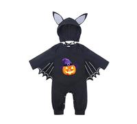 Bat Costume for Baby Halloween Costumes Set with Bodysuit and Hat Bat Prints Newborn Clothes Long Sleeve Clothes for Infant Halloween Costumes Outfits Set Baby Romper Babies (Black2-D, 12-18 Months)