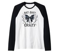 Bat Crazy, Spooky Season, Halloween, Funny Bat Wing Design Raglan Baseball Tee