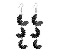 Bat Drop Dangle Earrings for Women Men Funny Black Bat Tassel Earrings Scary Halloween Cosplay Party Jewelry Gifts, Middle, Zinc, No Gemstone