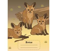 Bat-Eared Fox Notebook: Bonus Facts Page | College Ruled Lined Paper | Cute African Wildlife Journal for School, Kids, and Nature Lovers | 7.5 x 9.25 in