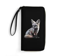 Bat-Eared Fox Wristlet Clutch Wallet Purses 4 Card Slots with Strap Handbag for Women