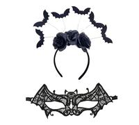 Bat Ears - Batman Mask, Masquerade Mask, Cat Batman Mask, Halloween Head Band, Bat Mask Women, Bat Ears Headband, Black Lace Bat Mask Masquerade,Lace Eye Mask Masquerade Mask Christmas, Halloween Bats