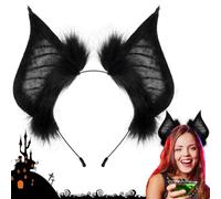 Bat Ears Headband - Black Bat Ears Hair Band | Dark Wing Costume Headband,for Role-Play Photoshoot Stage Show Birthday Carnival Event Party Festival Celebration Adult Girls