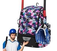 Bat Equipment Bag - 21x14x9in Polyester Organizer, Waterproof Helmet Storage Backpack, Fence Mounted Sporting Utility Carrier | Shoe Pocket Diamond Gear Rucksack, Softball Training Pack for Athletes