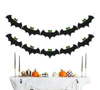 Bat Garland - 8.2ft Glitter Festive Glowing Decoration - Mantle Banner Decor | for Store Window Street Party Porch Garden Outdoor Home Festival Event