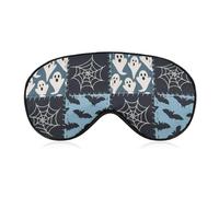 Bat Ghost Spider Web Halloween Sleep Mask for Women Men Soft Eye Masks Adjustable Blindfold Sleeping Shade Cover 8 X 4 Inch