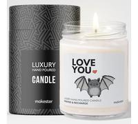 Bat Gifts - Luxury Soy Wax Candle - Vanilla, Jasmine, Sugared Almond - Makester