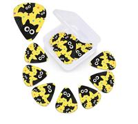 Bat Guitar Picks 12 Pack with Organizer Box, 0.46 0.71 0.96 mm Includes Thin Medium Heavy Thickness,Abstract Guitar Pick Plectrums for Electric Guitar Ukulele Bass