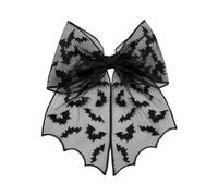 Bat Hair Clip For Women Halloween Cosplay Sweet Headgear Embroidered Tulle Veil Bowknot Decoration Gothic Lace Bows Halloween