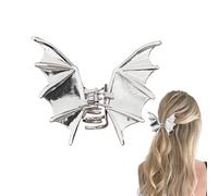 Bat Hair Clip, Gothic Bat Wing Jaw Clamp, Decorative Non-Slip Claw, Lightweight Design, Hair Accessory, perfect for Women Halloween Holiday Theme Parties Cosplay Masquerade, 10.5x8cm Black White