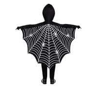 Bat Halloween Costume Romper Jumpsuit With Hooded Cape For Boys Toddler Kids Party Dress Up Play Cosplay Outfit (A1-Light Gray, 9-10 Years)