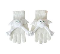 Bat HandGloves - White Seasonal Attraction, Covering Polar Lining Composition, Clasp Holding Feature Wintertime, Wearable Equipment, Chill Resistance Palm for Shield Ensemble | Evening Festivity Jou
