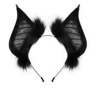 Bat Headband - Black Bat Ears Hair Band, Witch Demon Headpiece, Gothic Halloween Accessory, Soft Wings Cosplay Head Band For Women Men Dancers Party Carnival Role-Play Dance Performance Stage Show