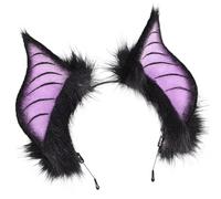 Bat Headband Gothic Halloween Bat Ears Headband One Size Plush Ears Headpiece for Fancy Cosplay Costume Halloween Party, Style 2