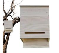 Bat House Outdoor - Rustic Wood Shelter, Portable Mount Design | Large Landing Space, Weatherproof Nesting Box Structure, Safe Natural Habitat Hub Night Roosting Refuge, Garden Station