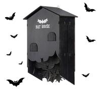 Bat House, Wooden Bat Nest for the Garden, Three-Chamber Wall Mounted Protective House Box for Outdoor Use of Tree Gardens and Backyards, Large Environmentally Friendly Bat Box for Damage