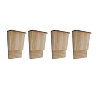 Bat Houses Solid Wood Natural Wood 22x12x34 cm 4pc Garden Roost Boxes for yard